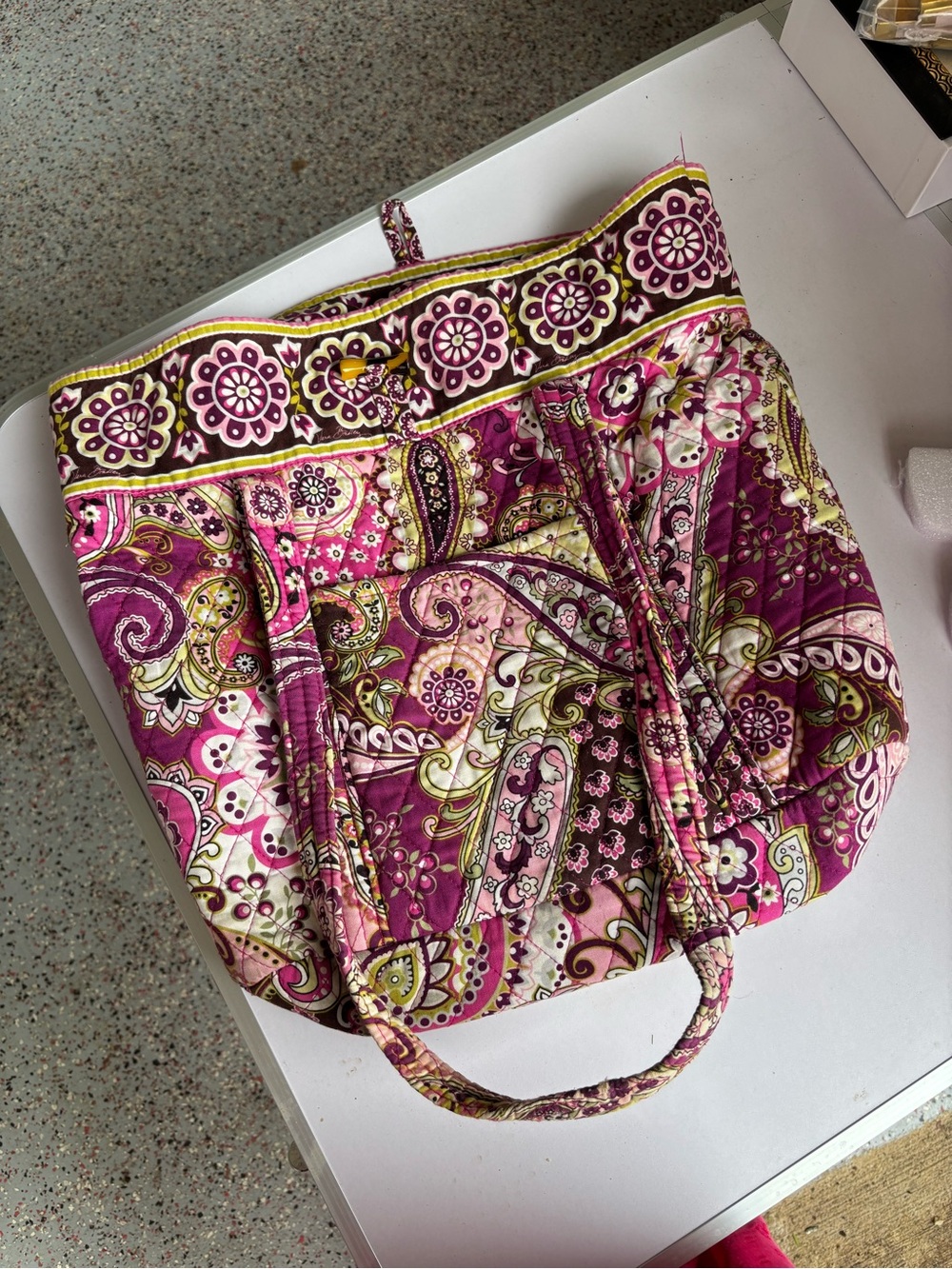 Vera Bradley Quilted Tote Bag in Very Berry